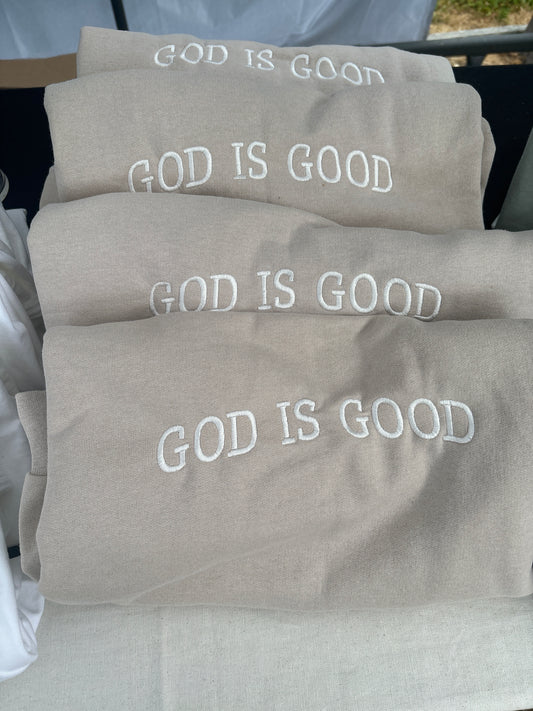 God is Good embroidered crewneck