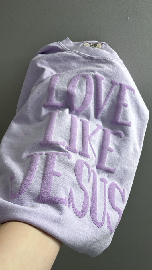 Lavender - love like Jesus comfort colors tee